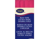 Extra Wide Double Fold Bias Tape - by Wrights  - 1/2 inch - 55 Polyester/45 Cotton -  berry sorbet 206 1232
