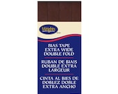 Extra Wide Double Fold Bias Tape - by Wrights  - 1/2 inch - 55 Polyester/45 Cotton -  Mocha 206 765