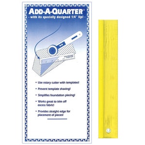Add-A-Quarter 12 Inch PLUS Ruler | 0.25 inch Seam Allowance Ruler for  Quilting, Foundation Paper Piecing, Drawing Sashiko Grids