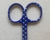 Embroidery scissors with polka dots - royal blue with white dots - 3 1/2 inches - thread snips - small scissors -