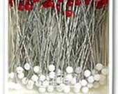 Clover Glass Head Silk Pins - 1 3/8" sharp straight pins - Very sharp and thin - great for Quilt Piecing - Clover 2501