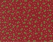 Moda Fabric - Emmitt and Ivy by Sweetwater for Moda - cotton fabric - 1/2 yard - 55692 12 - red with green Christmas trees - 1/2 yard