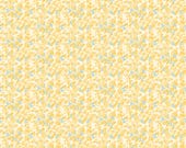 Riley Blake Fabric - New Beginnings  - by Sandy Gervais - C15754 Yellow - Blossoms - Off white with Yellow and gold flowers - 1/2 yard