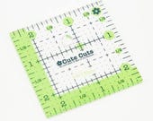 2.5 inch Cute Cuts™ Ruler by Lori Holt - non-slip-easy to read - green and denim markings in 1" grids marked in 1/8" & 1/4" increments