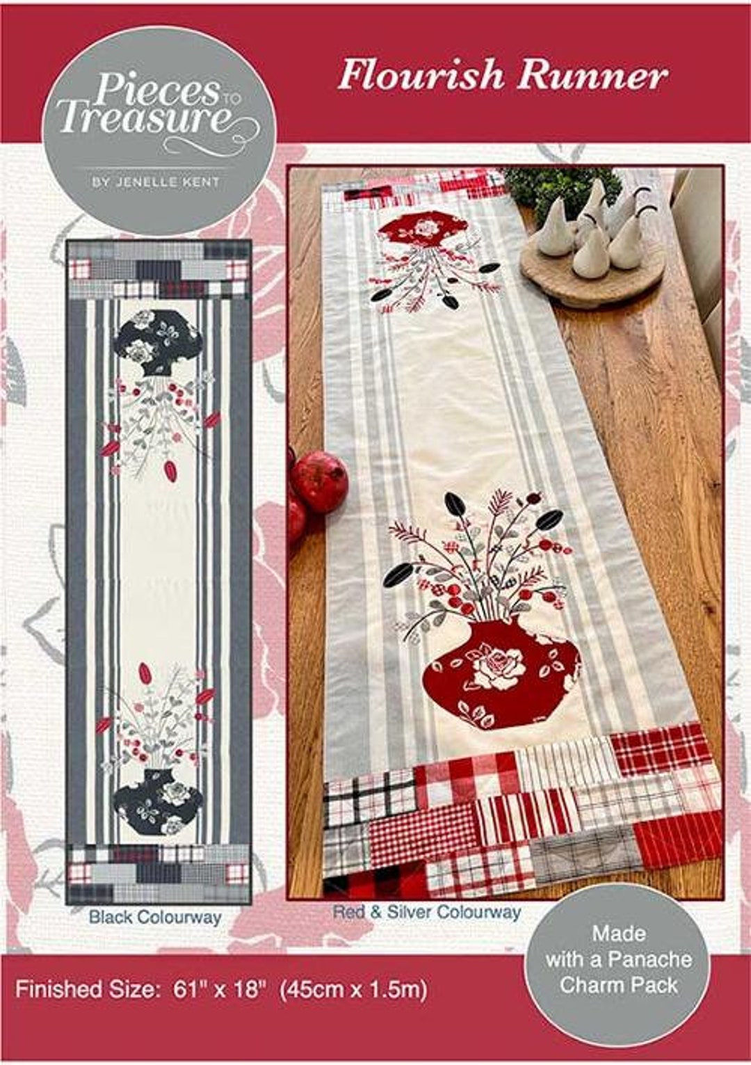 Moda Fabric - Flourish Table Runner Kit Featuring Panache Fabric - by ...