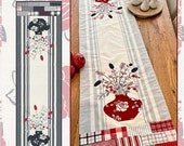 Moda Fabric - Flourish Table Runner Kit featuring Panache Fabric - by Pieces to Treasures -  Toweling, Slub, Wovens included Paper Pattern