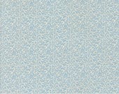 Moda Fabric - Sally's Stitches - by Betsy Chutchian - 1/2 yard - 31720 18 - off white with light blue small leaves- cotton fabric - 44" wide