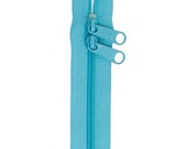By Annie Double-Slide 30" Handbag Zipper - Nylon Coil - Great for bags and carriers - Color parrot (bright turquoise) - 30" handbag zipper