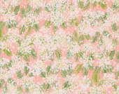 Moda Fabric - Sweet Cecily -  by Janet Clare - 1/2 yard - 24642 11 - light pink with white flowers and green leaves - cotton fabric
