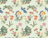 Riley Blake Fabric -Nature's Portrait - by RBD Designs - CD15671 Mist - Light Green with medium floral print - 1/2 yard - Riley Blake Fabric