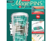 Magic Pins - 1 7/16" extra sharp straight pins with Heat-resistant grips - Green - 100 ct.