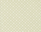 Moda Fabric - Cottage Charm - by Heather Briggs - 1/2 yard - 31758 23 - light green with tiny houses and dots - cotton fabric - 44" wide