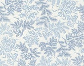 Moda Fabric - Nantucket Summer by Camille Roskelley for Moda - 55261 34 - off white with light blue ferns and flowers-100% cotton - 1/2 yard