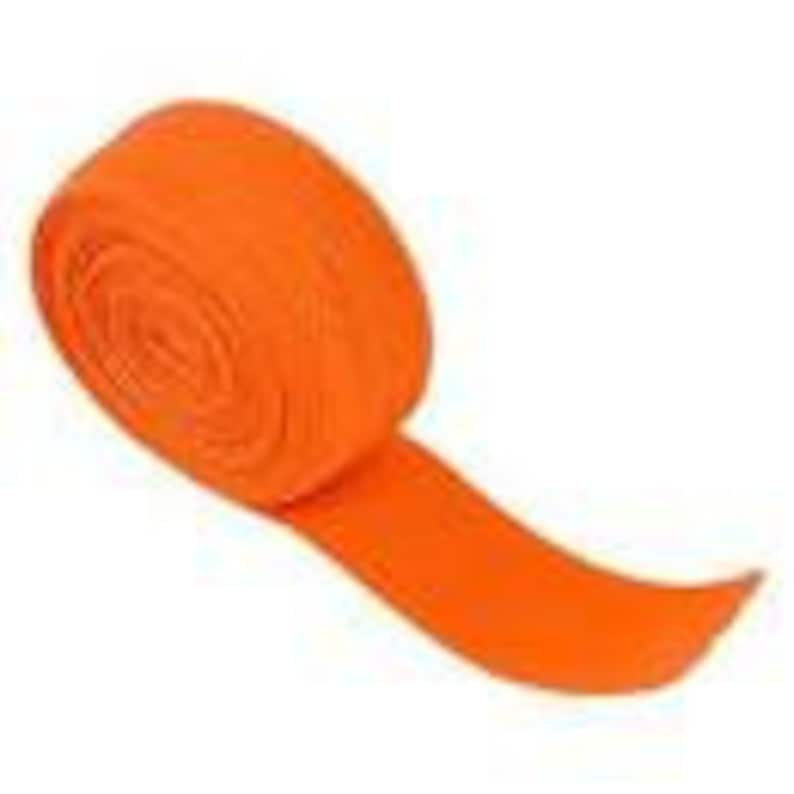 Fold Over Elastic By Annie Nylon 20 mm. 3/4 inch pumpkin orange 2 yards Fold Over Elastic image 1