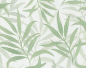 Moda Fabric - Chickadee Fabric 39737 12 - Laura Muir - Green leaf wht background - Cotton Fabric - 44" - 1/2 yard cuts