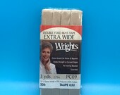 Extra Wide Double Fold Bias Tape - by Wrights  - 1/2 inch - 55 Polyester/45 Cotton -  Taupe 206 033
