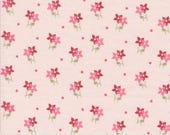 Moda Fabric - A Very Sweet Christmas -  by Bunny Hill Designs for Moda - light pink with pink and red flowers - 3063 13 - 1/2 yard