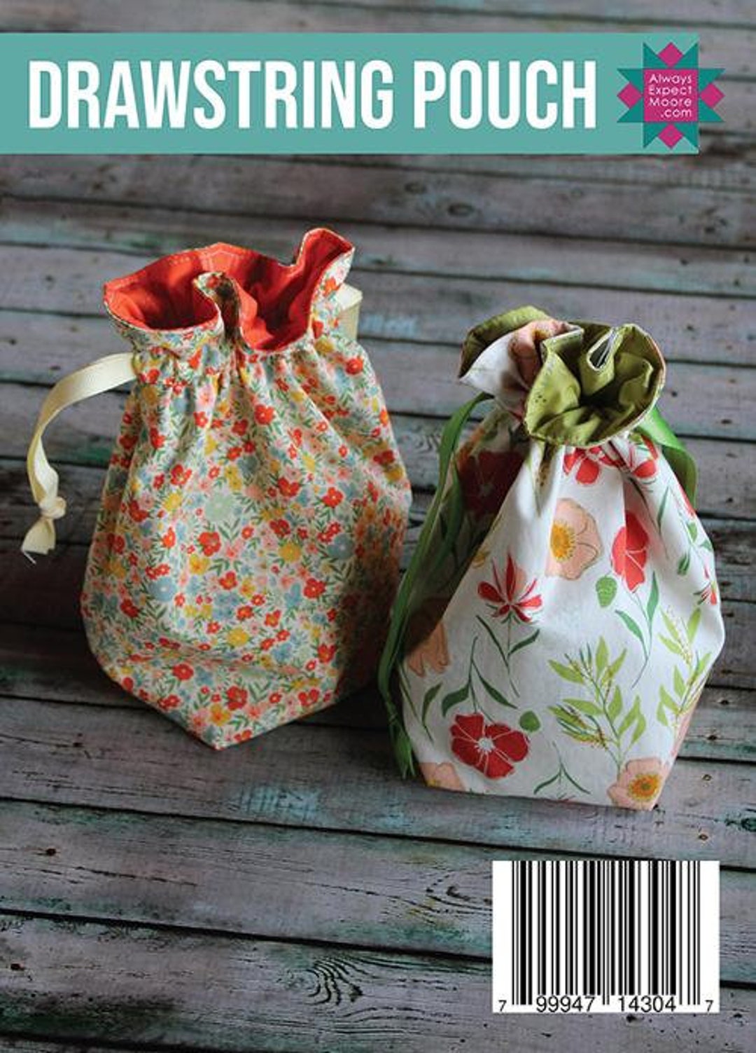 Drawstring Pouch A Paper Card Pattern by Caroline Moore