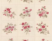 Moda Fabric - Antoinette -  by French General - Ivory background floral panel with red, pink, green, ivory - 13958 11 - 36x44 - Panel - Moda