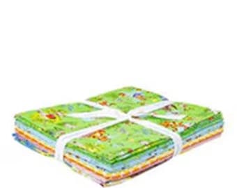 Riley Blake Fabric - 100 Aker Woods - by Jill Howarth - Bundle - 1 yard each 7 fabrics plus panel - 15170G-8 - precut yards - Pooh Bear