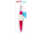 Prym Large Seam Ripper - Hot Pink and white Handle - Large Point - Cuts unwanted threads - with a cap - Ergonomic soft handle grip