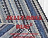 Jelly Roll Rug 2 Pattern - Paper pattern by Roma Lambson- How to make a rug from Jelly Roll with batting strips-Rectangle, half round, round