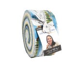 Moda Fabric - On Lake time - by Deb Strain - Jelly Roll - 56120 JR - 2 1/2" strips-42 strips - Lake scenes, boats, trees, water, blue, green