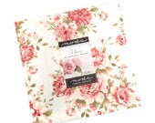 Moda Fabric - Muse by 3 Sisters - 44390 LC - Layer Cake 10 Inch Squares - Vintage floral fabric in blues, pinks, and taupes