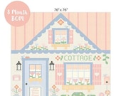 Cozy Cottage BOM Quilt Kit - Cottage Charm Fabric - by Heather Briggs - Complete Block of the Month Kit with pattern - quilt size 76"x76"