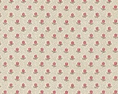 Moda Fabric - Antoinette -  by French General - Pearl background with faded red small flowers  - 13955 11- 1/2 yard - Moda