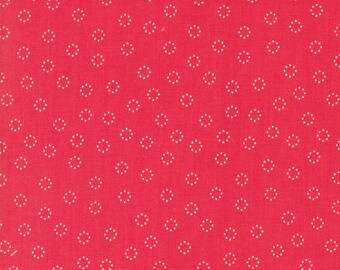 Moda Fabric - Strawberry Lemonade -  by Sherri and Chelsi - soft coral/red with small circles - 37677 14 - 1/2 yard