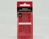 Richard Hemming Long Darner Needles - Sizes 7 - 6 count - long needles - long eye - used for smocking and silk ribbon embroidery