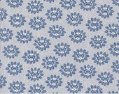 Moda Fabric - Larking -  by Janet Clare - 1/2 yard - 24632 11 - Larking Bucknall light blue with blue flowers - cotton fabric by Moda