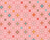 Moda Fabric - Sunday Brunch by Basic Grey - Pink with circles and dots - 1/2 yard - 30753 14 - pink with circle design - Cotton