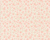 Moda Fabric - Cottage Charm - by Heather Briggs - 1/2 yard - 31753 34 - off white with peachy flowers - cotton fabric - 44" wide