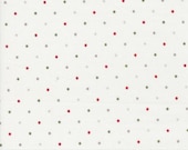 Moda Fabric - Magic Dot Christmas - by Lella Boutique - 1/2 yard - 5230 38 -  off white with dots - Cotton fabric - red, green, yellow dots