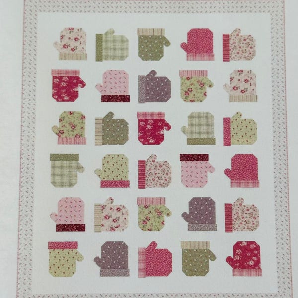 Mitten Smitten Quilt Kit by Bunny Hill Designs for Moda with A Very Sweet Christmas fabric - Pattern by Wendy Sheppard - 55"x64"