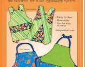 Little Sister & Brother Apron Pattern - by Mary Mulari - One size fits most - Paper Pattern for a reversible apron for kids