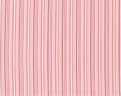 Moda Fabric - A Very Sweet Christmas -  by Bunny Hill Designs for Moda - light pink and off white stripes - 3066 12 - 1/2 yard - Pink