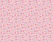 Riley Blake Fabric - Gingerbread Kisses - by Doodlebug Designs - C16446 - color pink - 1/2 yard - light pink with Christmas lights - RBD
