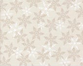 Moda Fabric - Winter Friends by Deb Strain for Moda - 56134 11 - 1/2 yard - Ivory with white and Beige snowflakes - Cotton Fabric