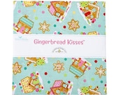 Riley Blake Fabric - Gingerbread Kisses - by Doodlebug Design - Bundle - 10 inch Stacker - 10-16440-42 - precut 10 inch squares -Gingerbread