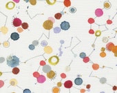 Moda Fabric - Chickadee Fabric 39733 11 - Create Joy Project by Laura Muir - White with paint splatters - Cotton - 44" - 1/2 yard