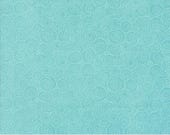 Moda Fabric - Sunday Brunch by Basic Grey - 1/2 yard - 30758 16 - aqua with off white circles - Cotton Fabric - aqua and off white