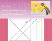 3-n-1 Simple Square Ruler - Clear ruler by Fast 2 cut - fussy cutting made easy - Clear Plastic - fast2cut - Judy Gauthier