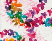 Moda Fabric - Playgrounds by Amarilys Henderson 2264 12 - 1/2 yard  - Cotton Fabric - white background with multi-colored butterflies