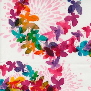 Moda Fabric - Playgrounds by Amarilys Henderson 2264 12 - 1/2 yard  - Cotton Fabric - white background with multi-colored butterflies