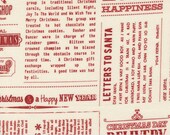 Moda Fabric - Emmitt and Ivy by Sweetwater for Moda - cotton fabric - 1/2 yard - 55690 21 - off white with red words and ads - 1/2 yard