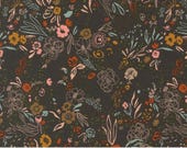 Moda Fabric - Foraged, Found and Hand Me Down - Fancy That Design House by Stephanie Silwinski - black with florals - 45636 36 - 1/2 yard