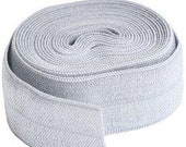 Fold Over Elastic - By Annie - Nylon - 20 mm. (3/4 inch) - Pewter (gray) - 2 yards - Fold Over Elastic